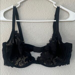 Victoria's Secret Black Floral Lace Bra